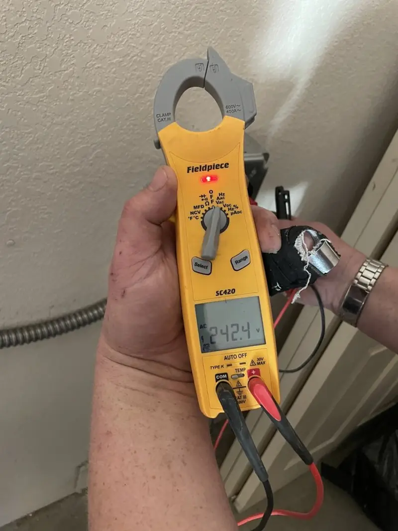 Voltage testing with clamp meter during Generator Installation in New Haven
